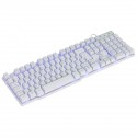 Teclado Gamer Vx Gaming Hydra Branco Abnt2 Multimídia Com Led Azul Sensacao Mecanica Usb 1.8m - Gth100ba